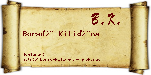 Borsó Kiliána névjegykártya